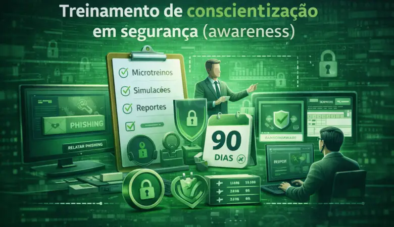 Treinamento de conscientização em segurança (awareness): como reduzir incidentes reais (phishing, ransomware e vazamento) sem virar “treinamento de checkbox”