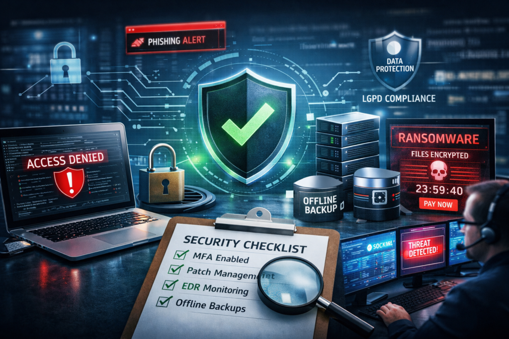 Como evitar vírus na empresa: o playbook prático que realmente reduz risco (e não só “instala antivírus”)