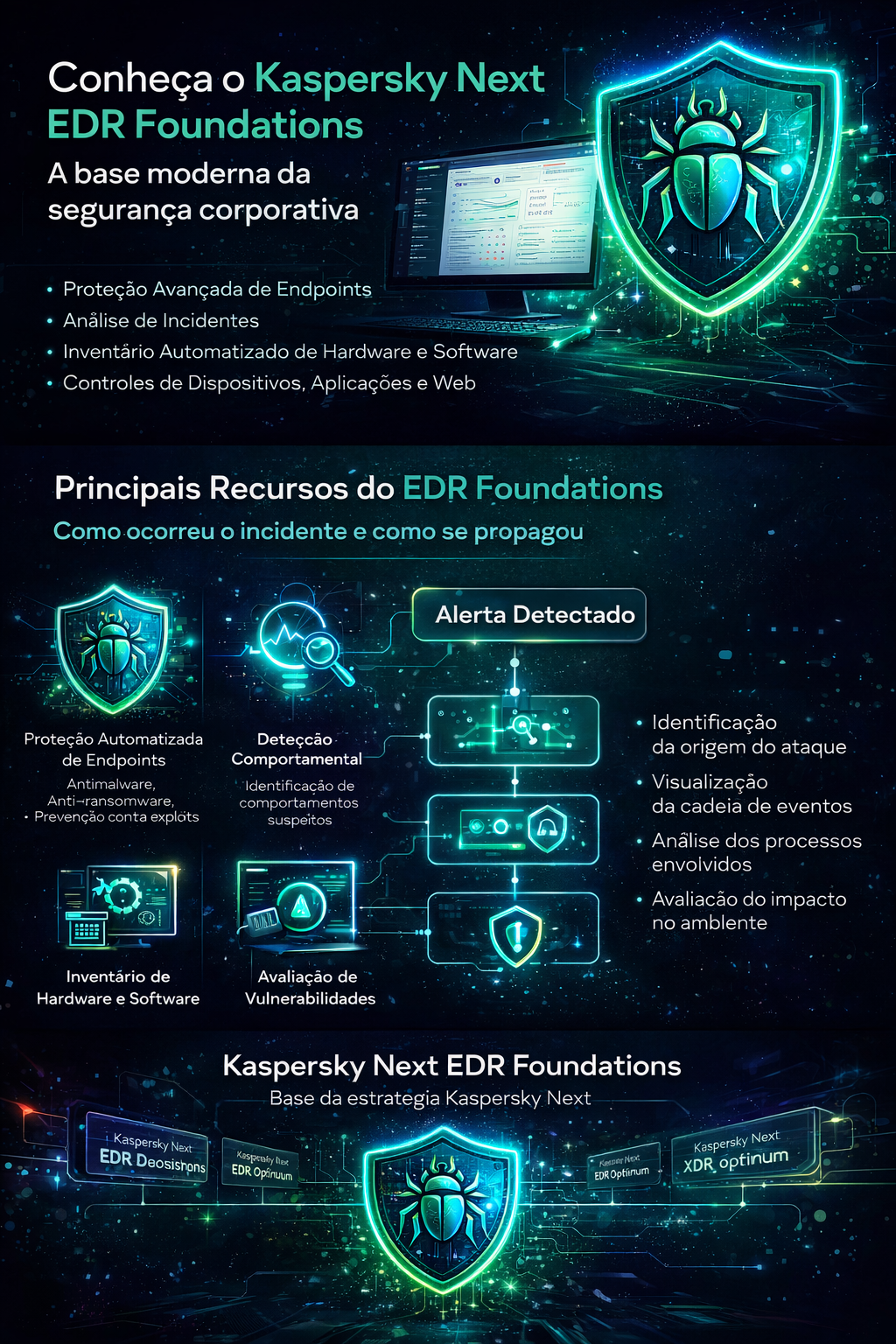 Infográfico sobre o Kaspersky Next EDR Foundations 