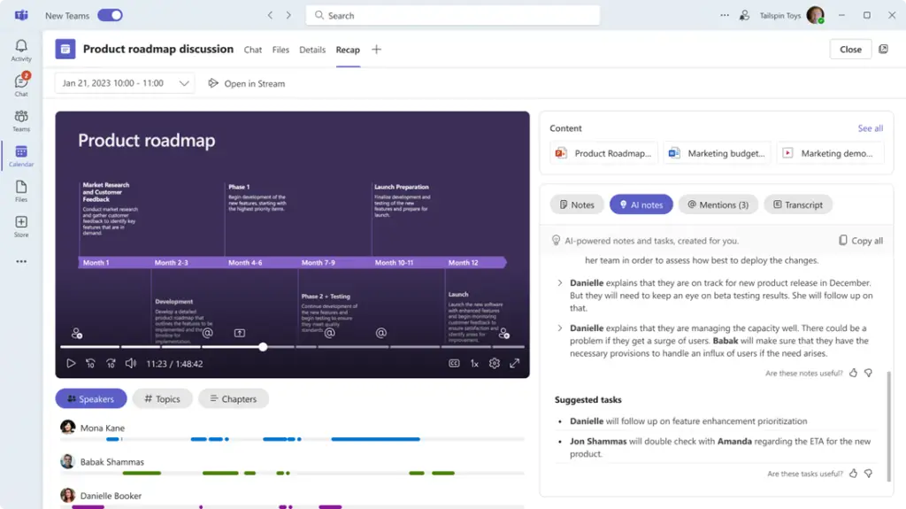 Copilot em ação no Teams