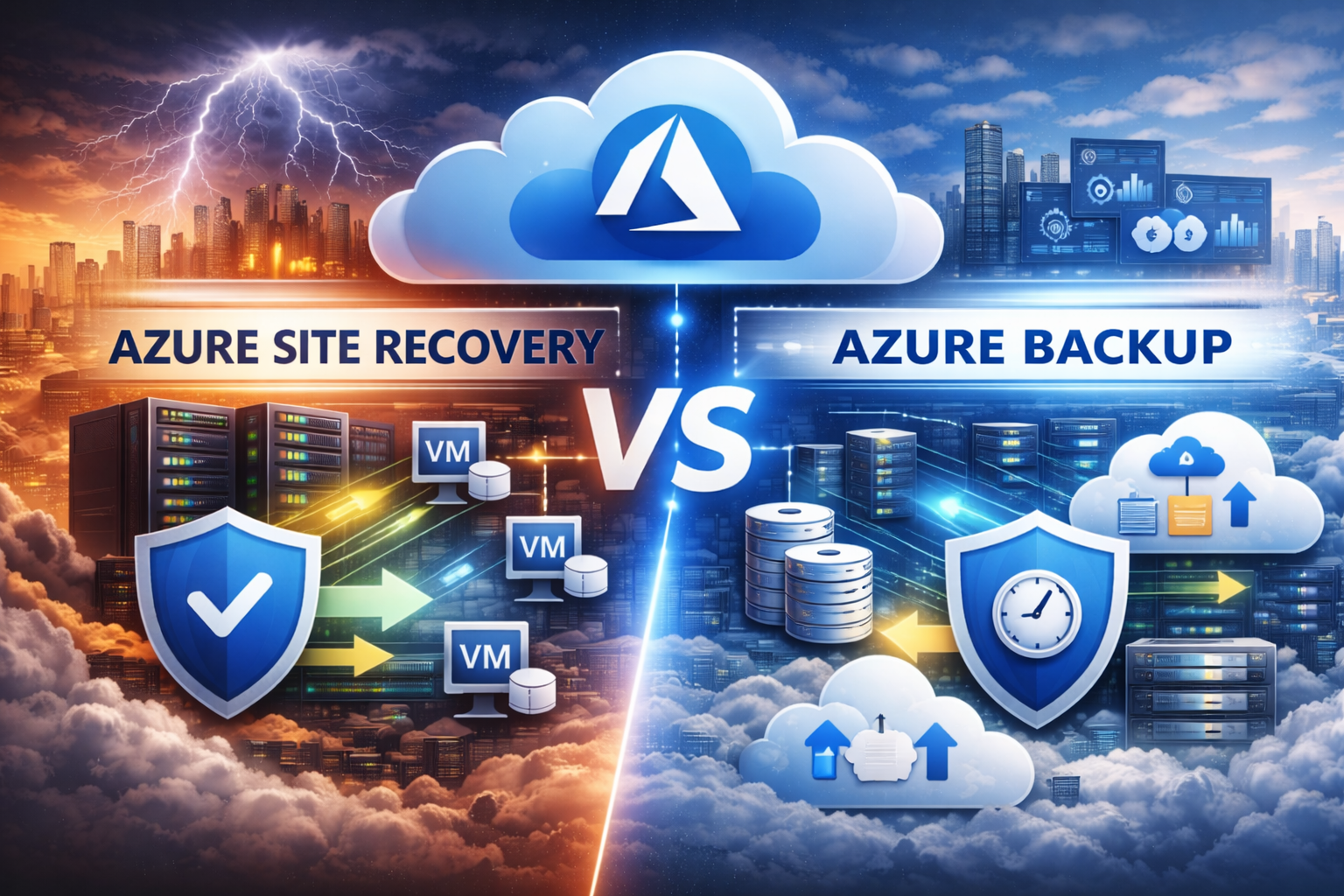 Azure Site Recovery ou Azure Backup? Entenda as diferenças reais entre backup e disaster recovery no Azure, quando usar cada solução e como empresas protegem servidores, VMs e aplicações críticas contra falhas, ransomware e indisponibilidade de datacenter. Guia completo.