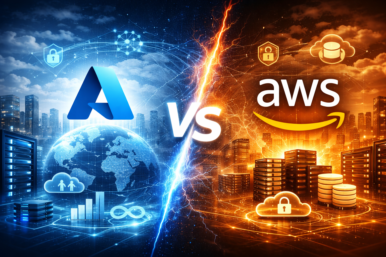 Azure vs AWS: veja a comparação completa entre as duas maiores clouds do mundo. Entenda vantagens, custos e quando escolher Azure ou AWS para infraestrutura corporativa.