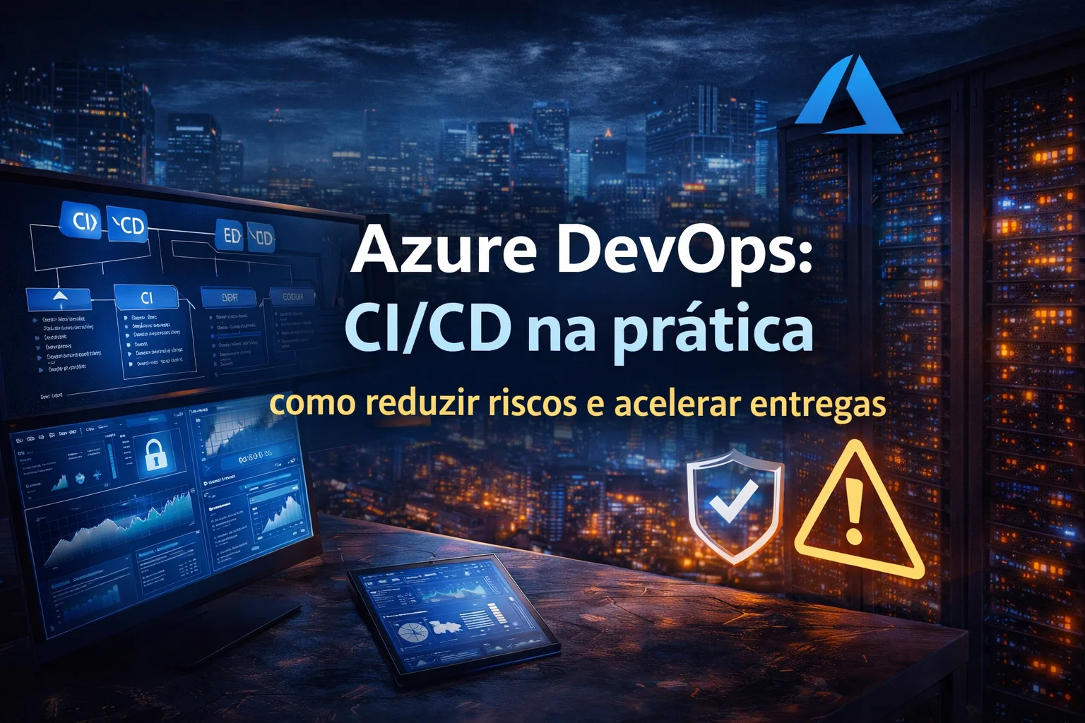 Azure DevOps e CI/CD na prática: elimine erros de deploy, reduza riscos em produção e acelere entregas com pipelines eficientes. Veja como estruturar um processo confiável no Azure.
