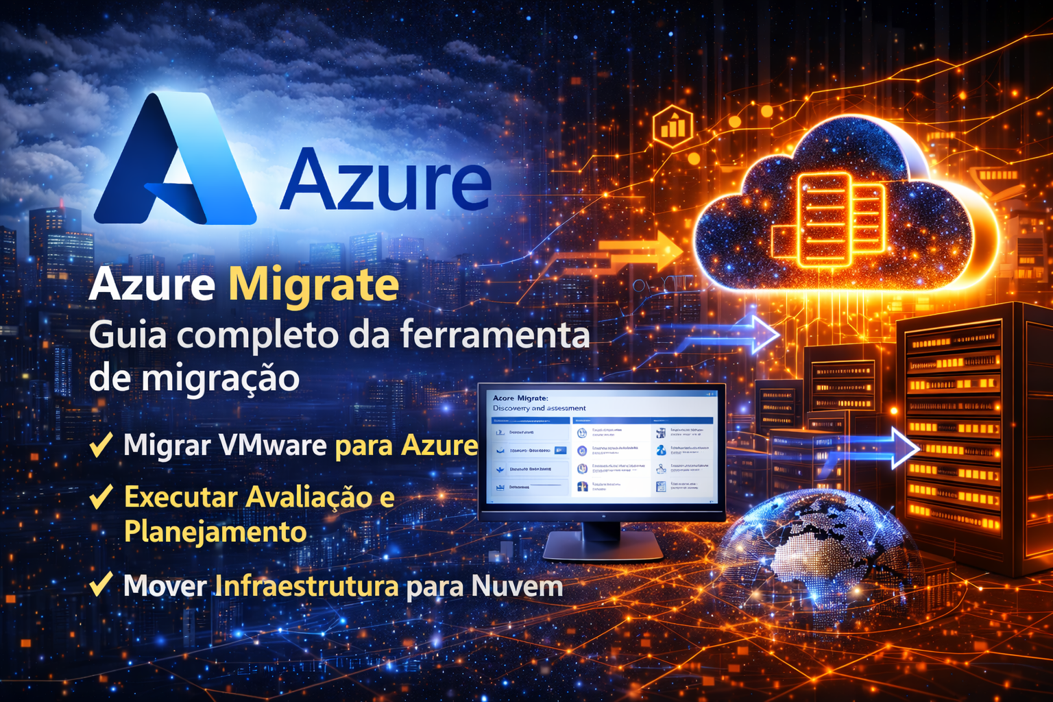 Descubra como usar o Azure Migrate para planejar e executar a migração de servidores para o Microsoft Azure. Guia completo com passo a passo, ferramentas e estratégias para migrar VMware e datacenters para a nuvem com segurança.