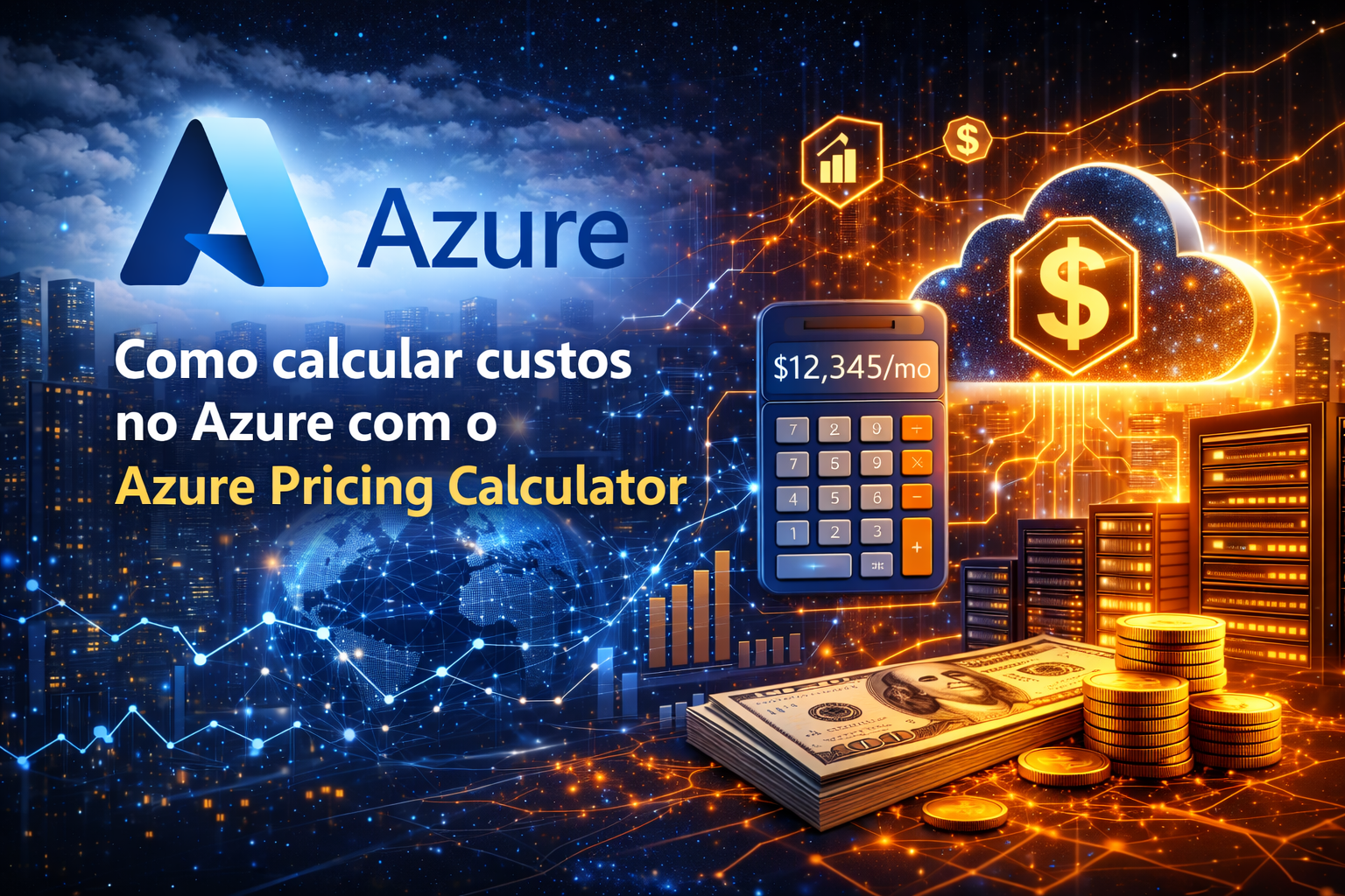 Aprenda como calcular custos no Microsoft Azure usando o Azure Pricing Calculator. Veja um tutorial passo a passo para estimar preços de servidores, banco de dados e armazenamento na nuvem e evitar surpresas na sua fatura cloud.