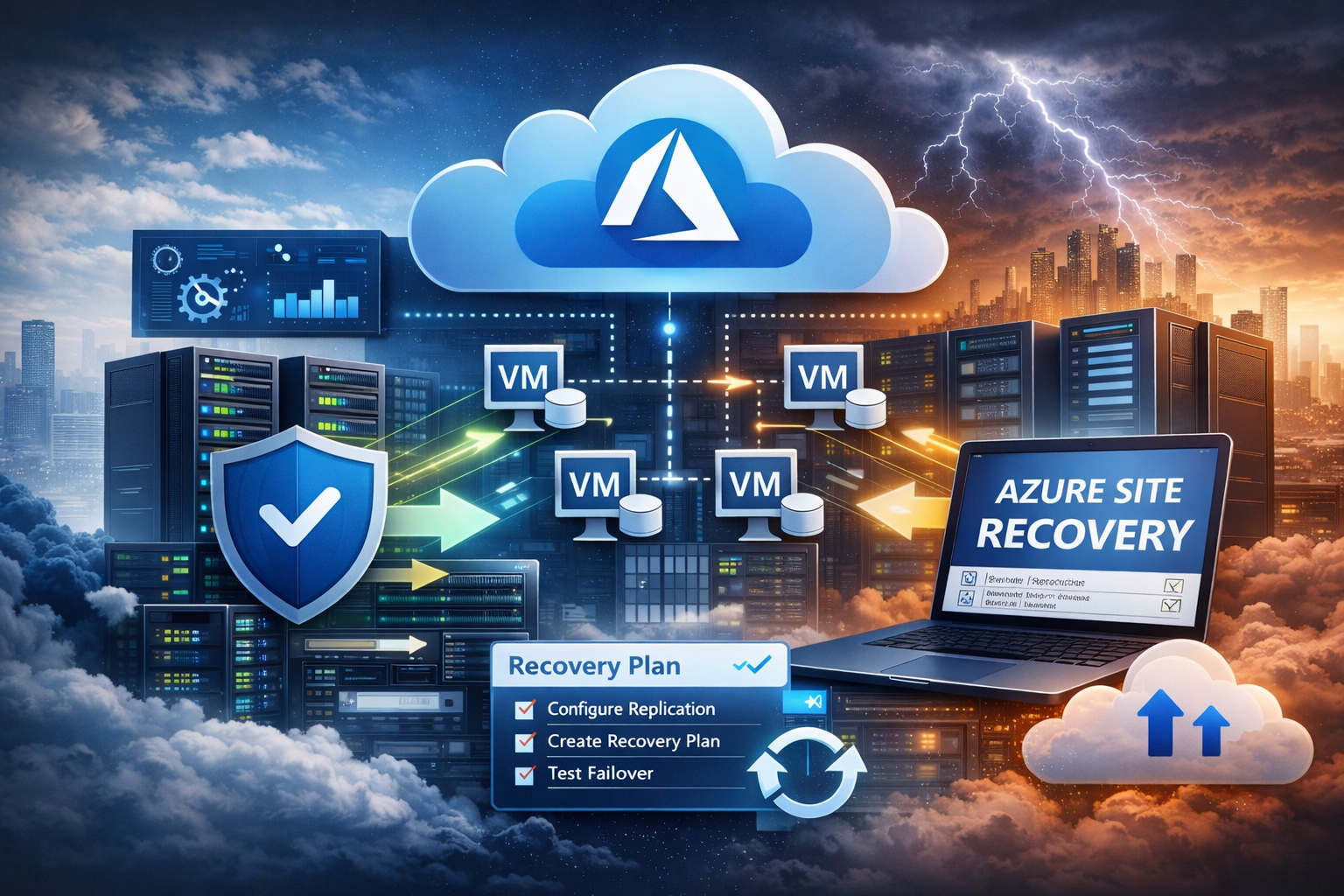 Aprenda como configurar Azure Site Recovery passo a passo e proteja máquinas virtuais, VMware e servidores contra falhas ou desastres. Guia prático de disaster recovery no Azure, com failover, replicação e boas práticas usadas por especialistas.