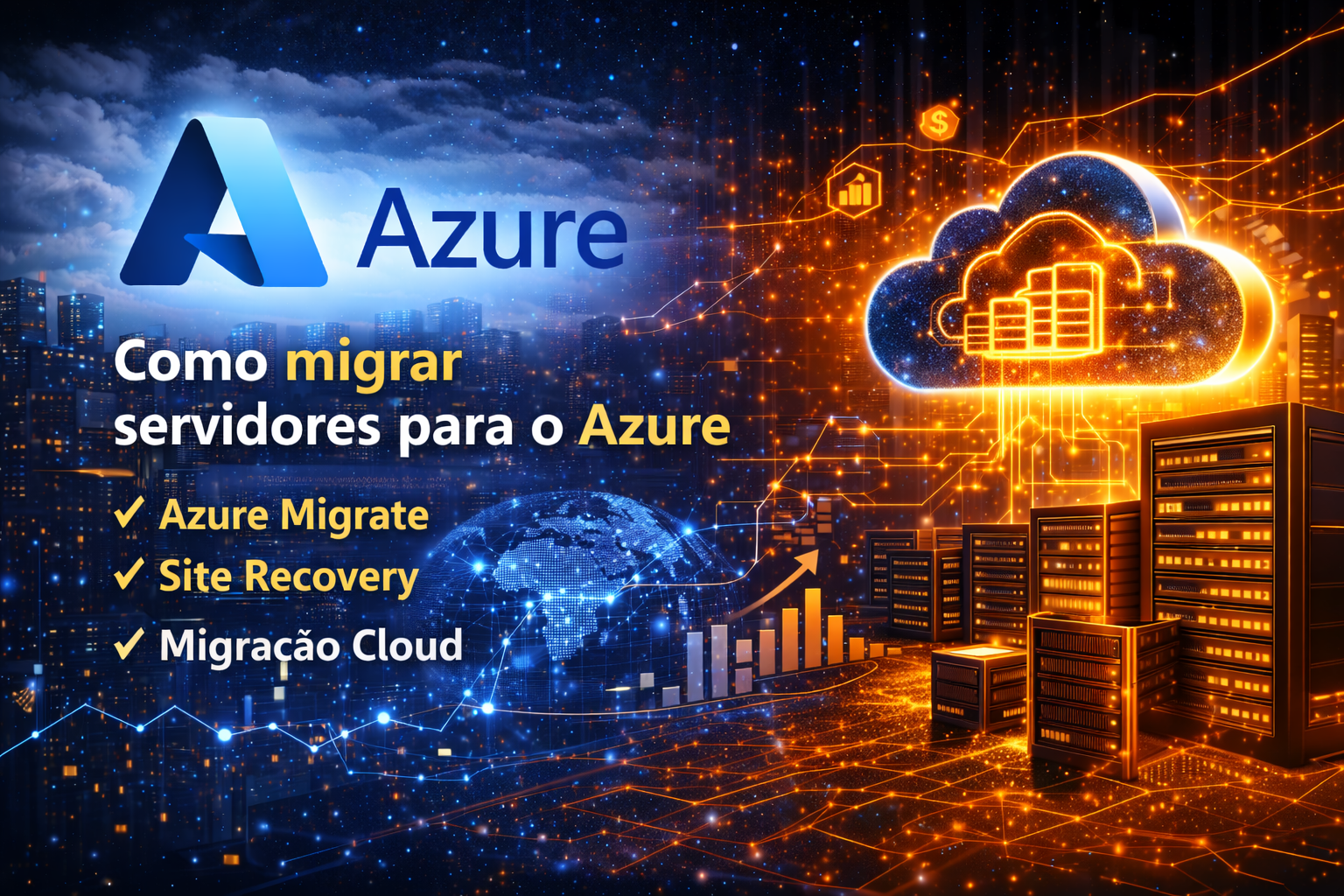 Aprenda como migrar servidores para o Microsoft Azure passo a passo. Veja estratégias de migração cloud, ferramentas como Azure Migrate e Site Recovery, e como mover seu datacenter para a nuvem com segurança.