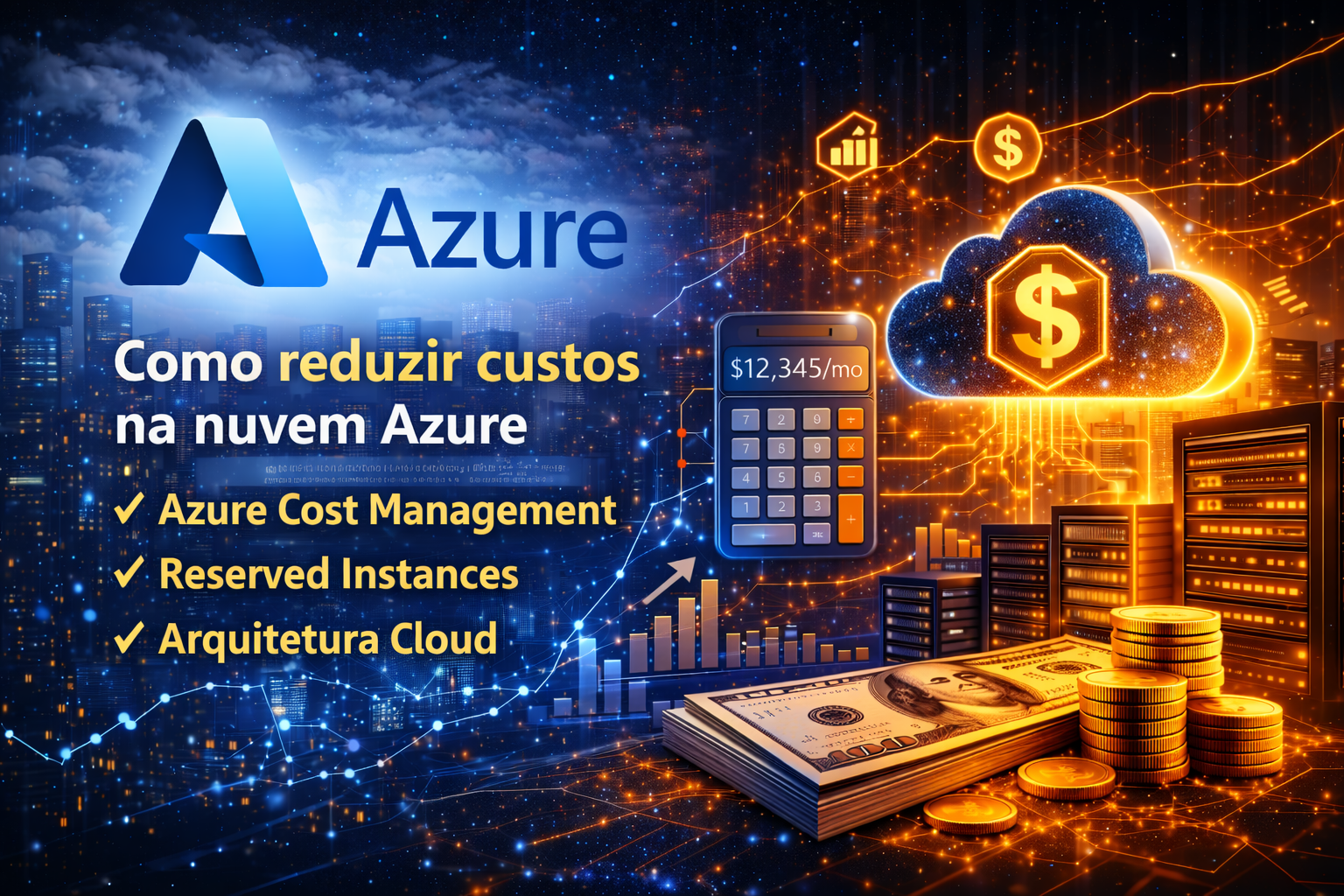 Aprenda como reduzir custos no Microsoft Azure usando estratégias reais de otimização, incluindo Azure Cost Management, Reserved Instances e boas práticas de arquitetura cloud para empresas.
