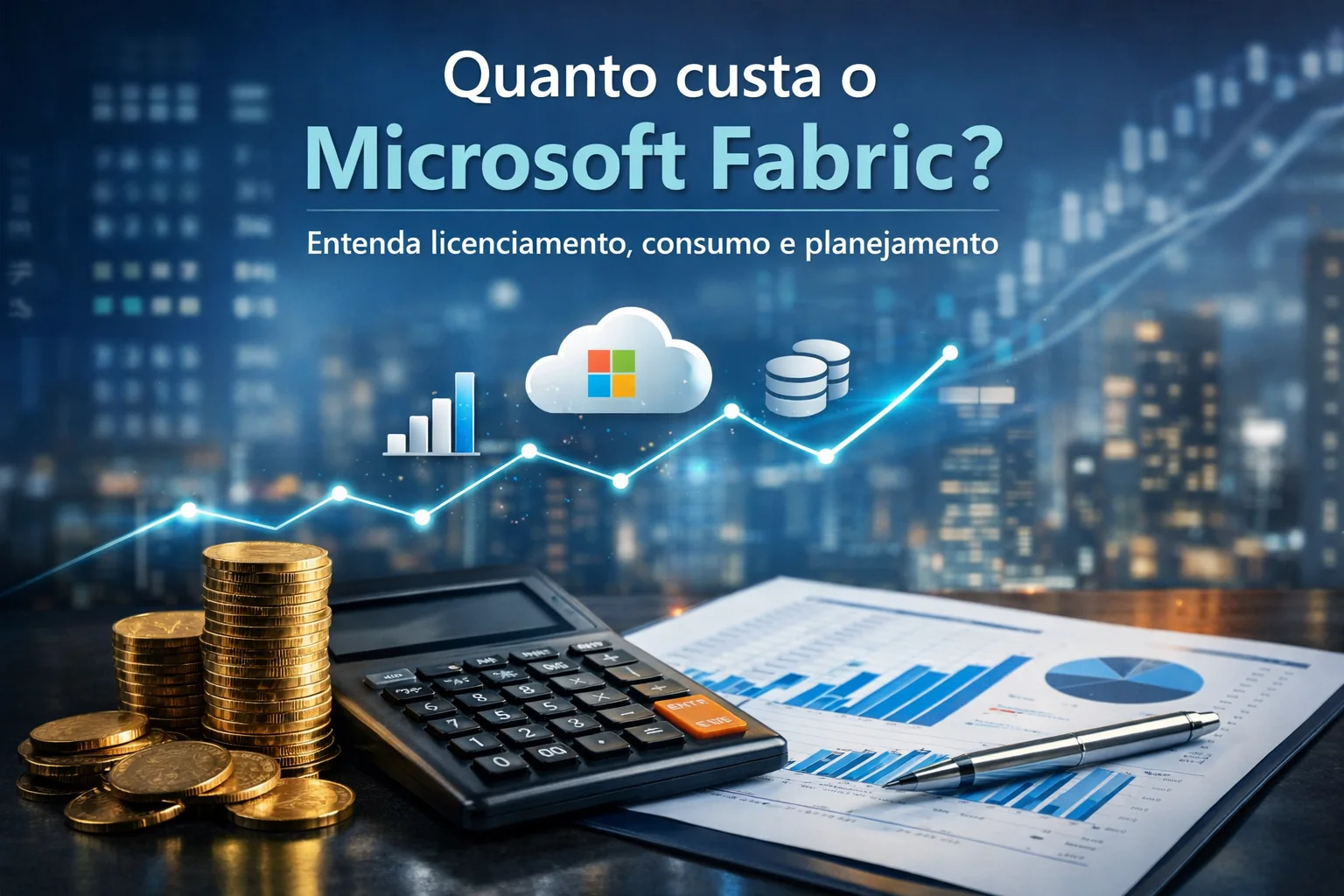 Entenda quanto custa Microsoft Fabric, como funciona o modelo de capacidade, custo por consumo, relação com Power BI Premium e como evitar erros que aumentam a conta.
