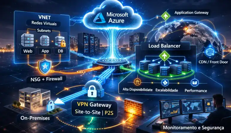 Redes no Azure: o que realmente dá errado (e como usar VNet, VPN e Load Balancer da forma certa)