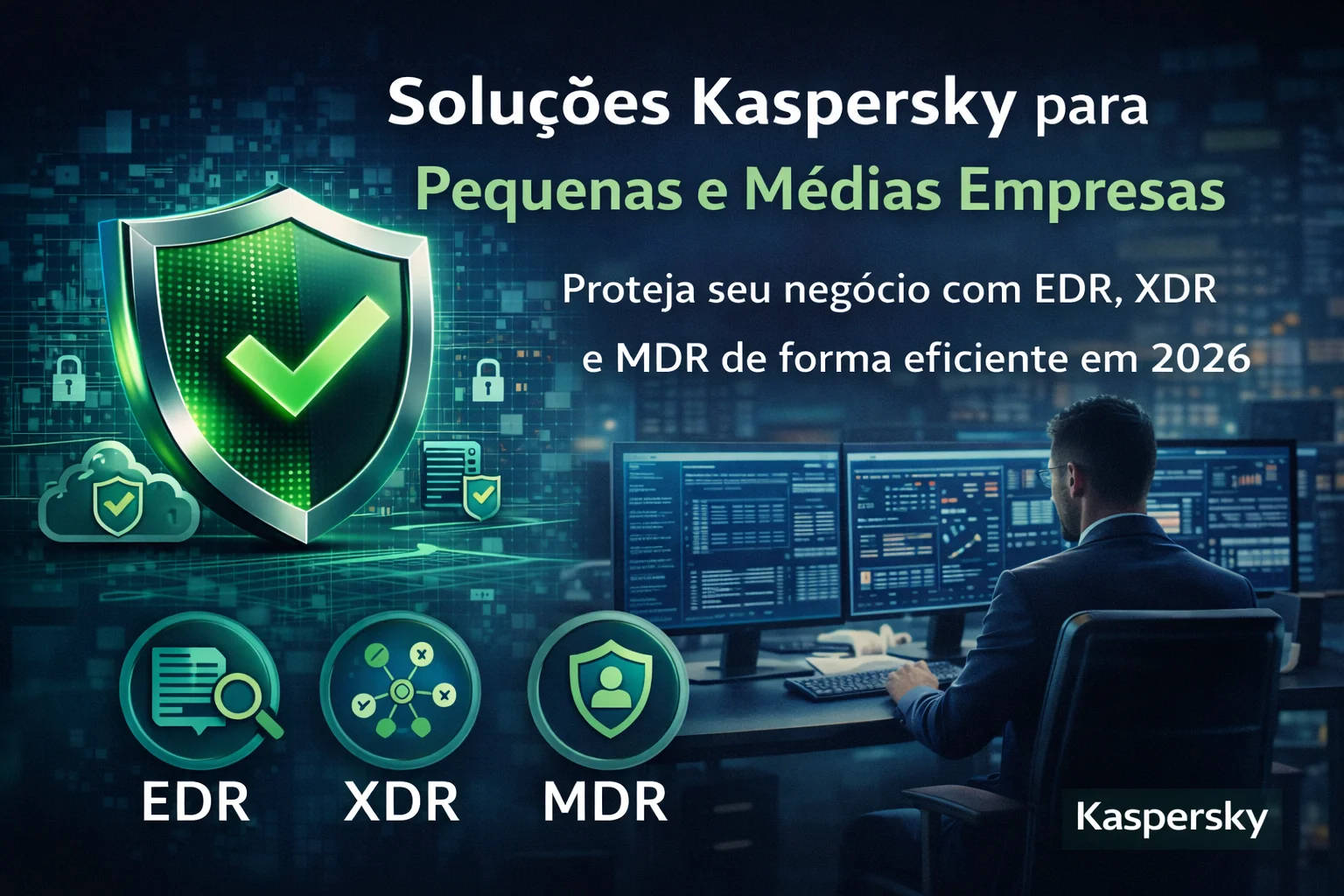 Descubra as soluções Kaspersky para pequenas e médias empresas e proteja seu negócio com EDR, XDR e MDR. Segurança avançada com ótimo custo-benefício.