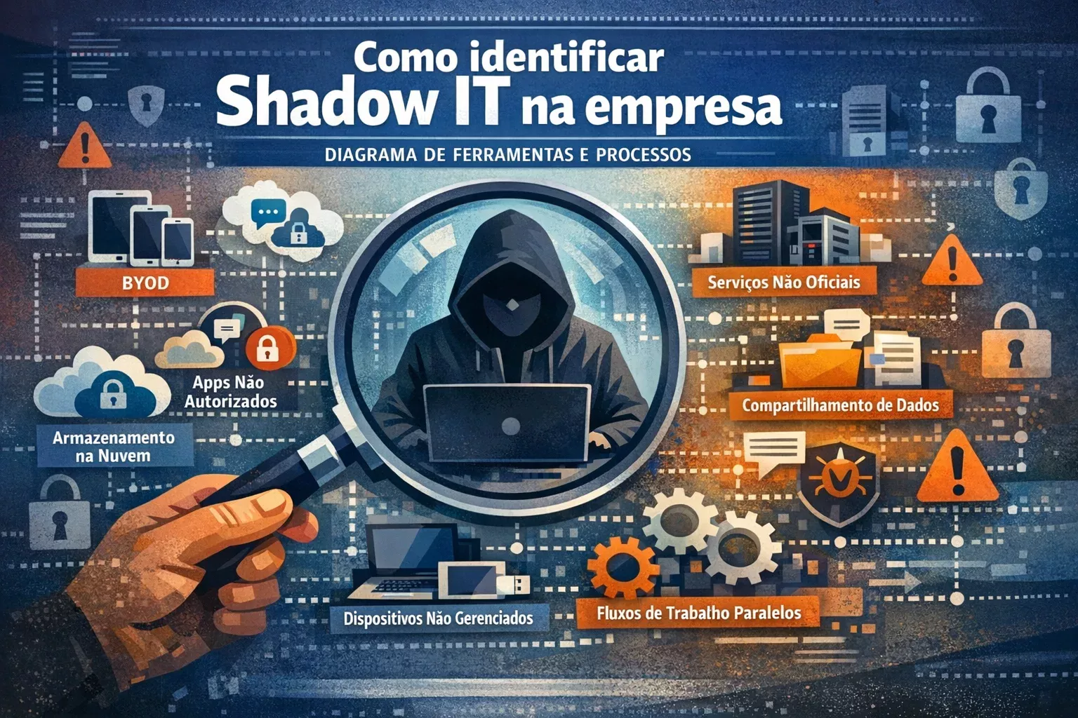 Como identificar shadow IT na empresa — diagrama de ferramentas e processos