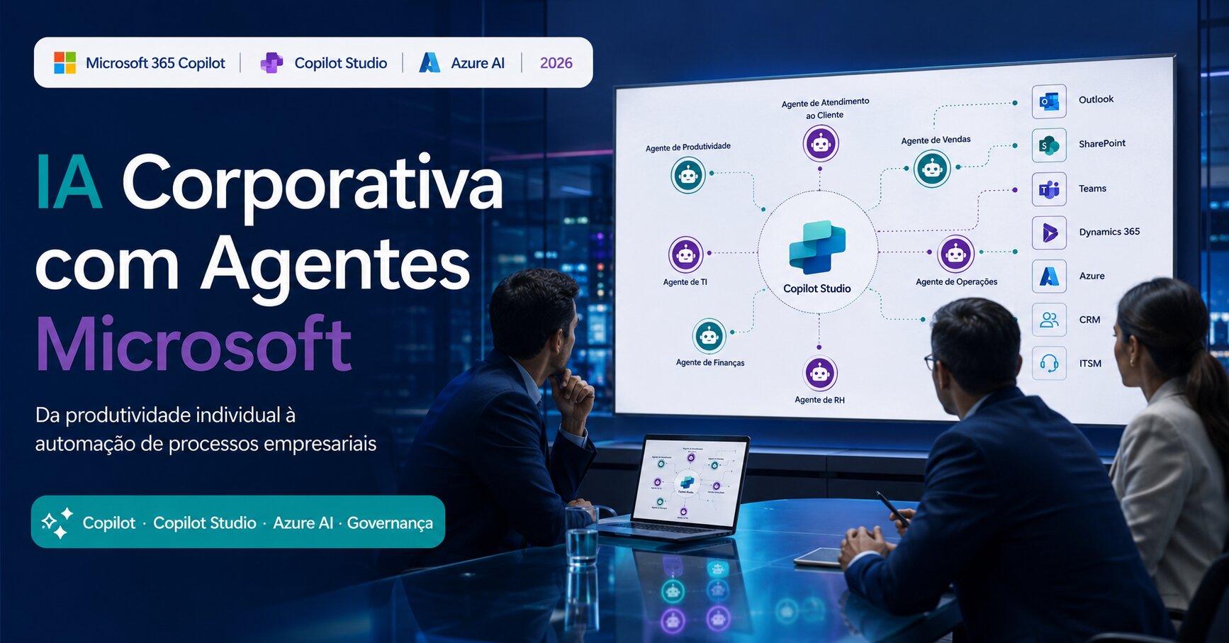 IA corporativa com agentes Microsoft: guia para empresas