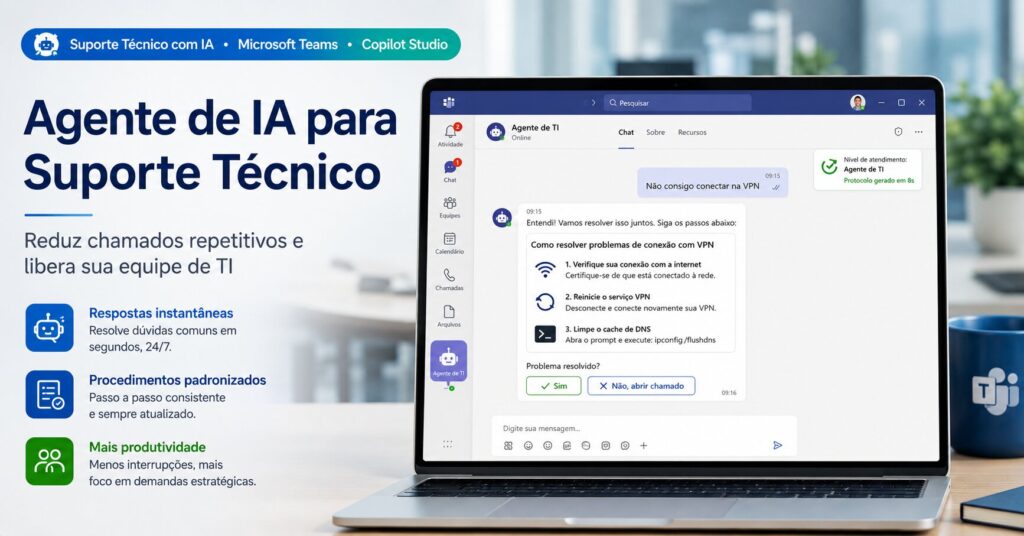 Agente de IA para suporte técnico interno: como reduzir chamados repetitivos