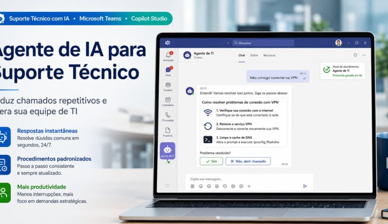 Agente de IA para suporte técnico interno: como reduzir chamados repetitivos