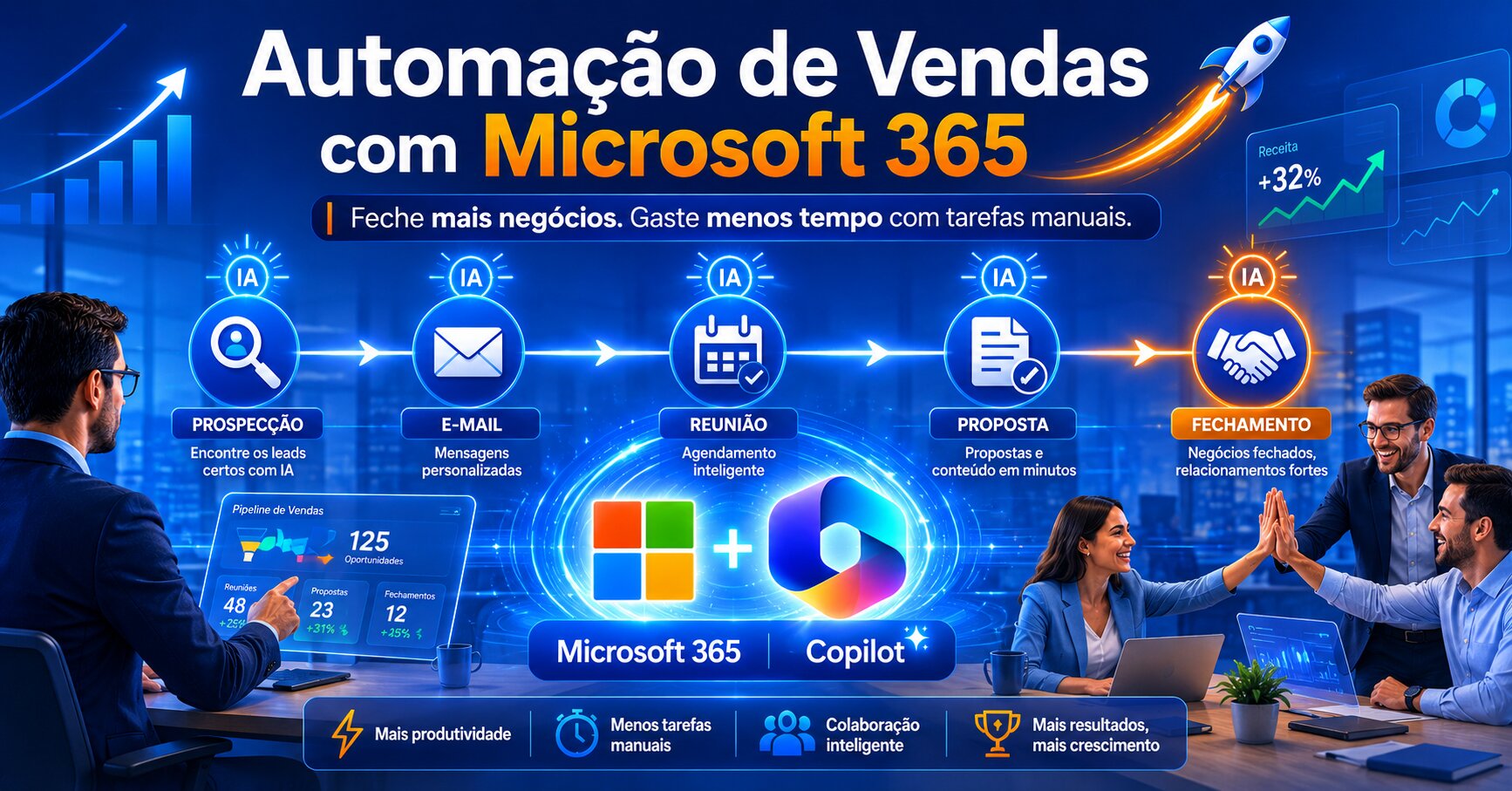 automação de vendas Microsoft 365