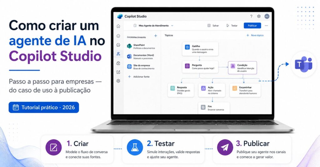 Como criar um agente de IA no Copilot Studio: passo a passo para empresas
