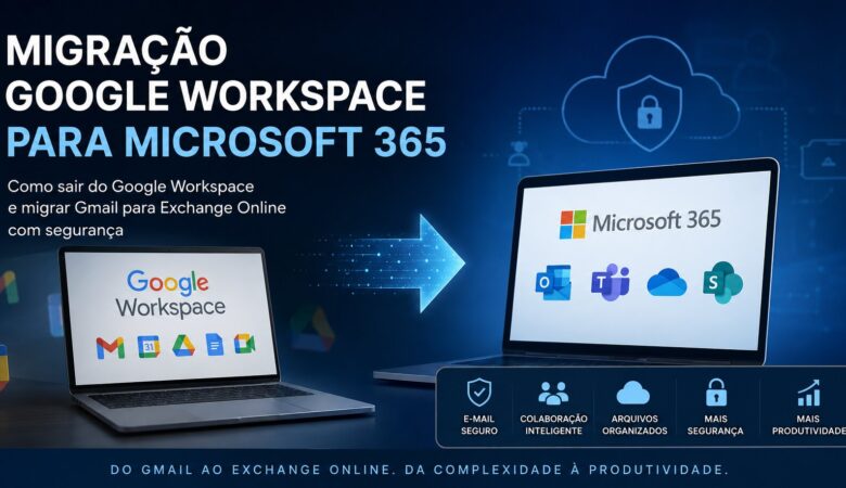Migração Google Workspace para Microsoft 365: como sair do Gmail e migrar para Exchange Online com segurança