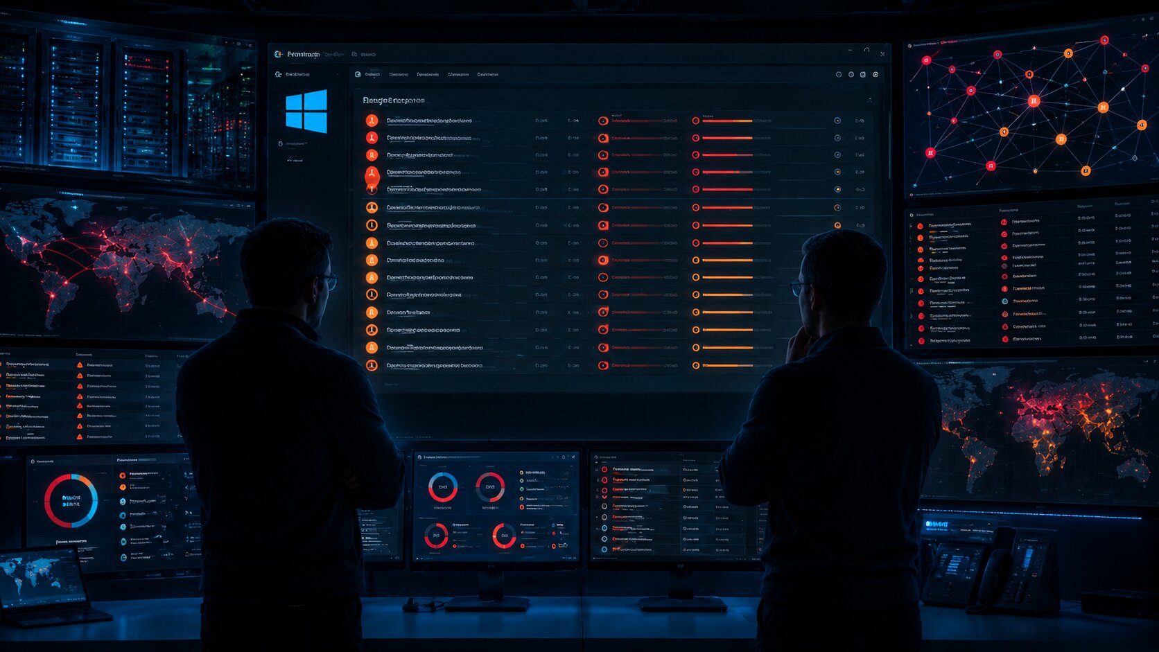 Sala de operações de TI monitorando painel de vulnerabilidades do Patch Tuesday de junho de 2026