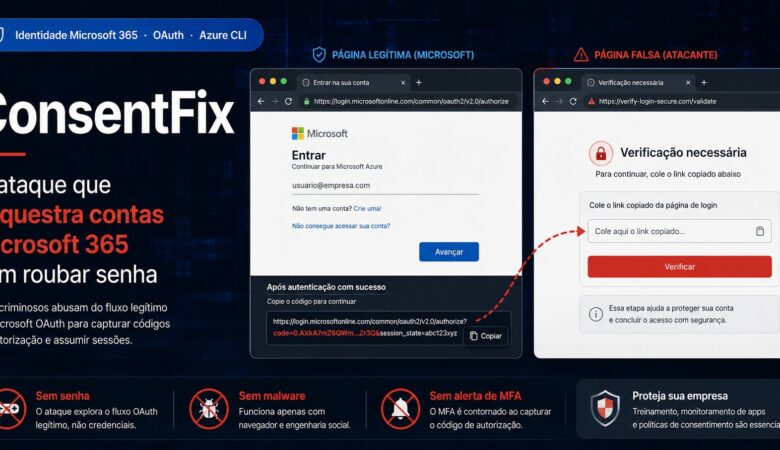 ConsentFix: novo ataque compromete contas Microsoft 365 sem roubar senhas