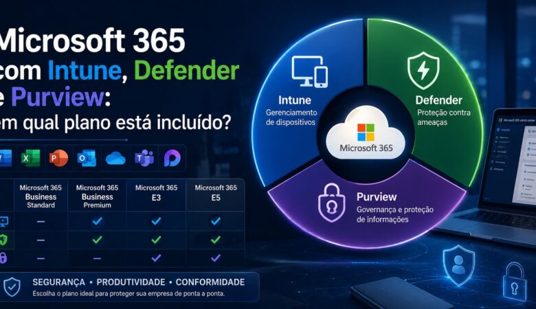 Microsoft 365 com Intune, Defender e Purview: em qual plano está incluído?