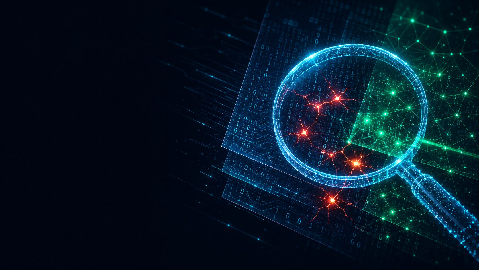 Inteligência artificial escaneando código em busca de vulnerabilidades de segurança em ritmo acelerado