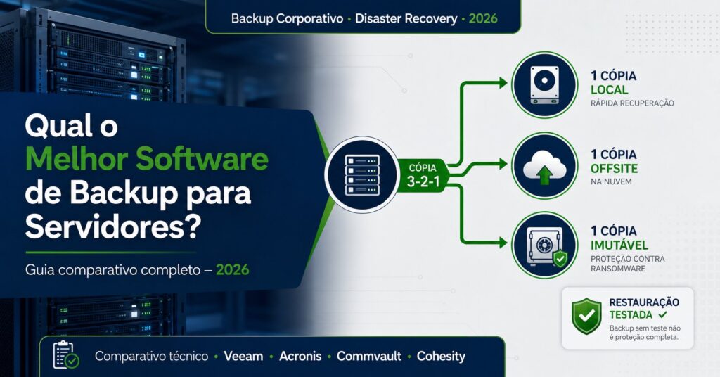 Qual o Melhor Software de Backup para Servidores em 2026? Guia Comparativo