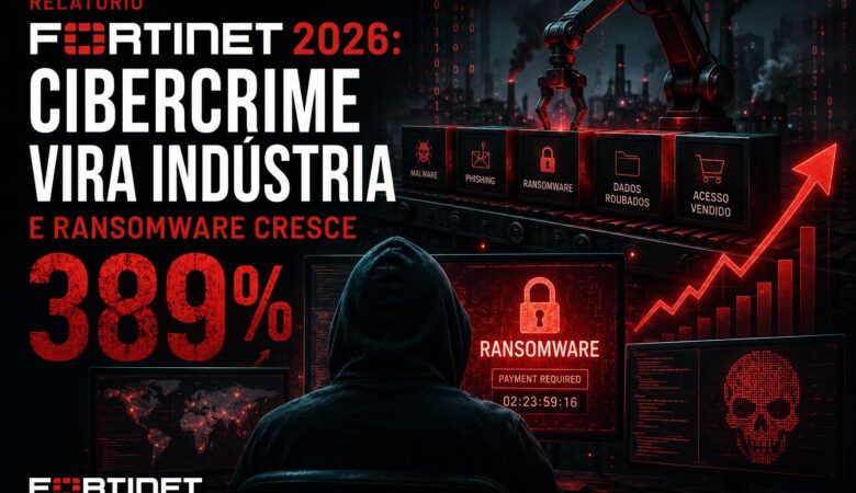 Relatório Fortinet 2026: Cibercrime Vira Indústria e Ransomware Cresce 389%
