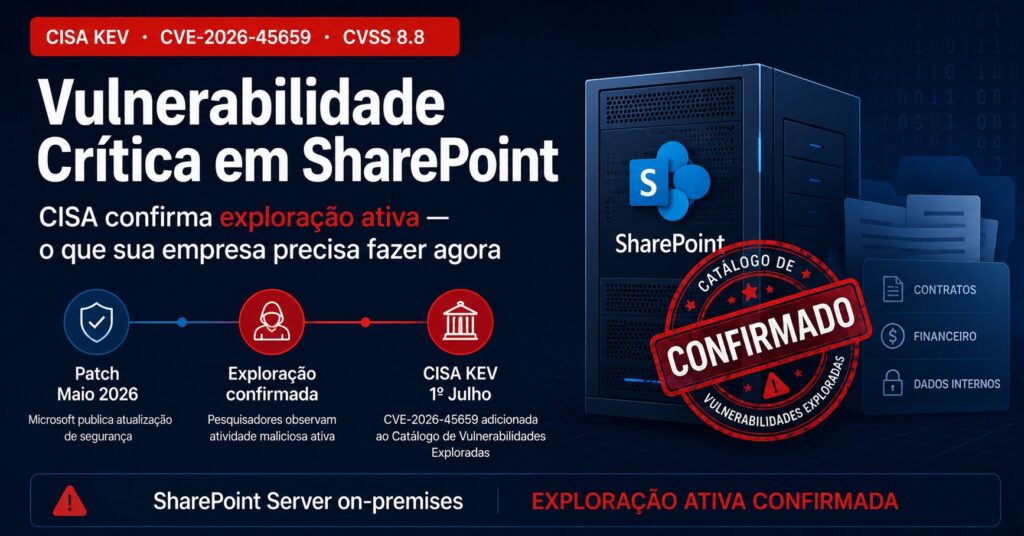 CISA alerta para exploração ativa de vulnerabilidade crítica em SharePoint
