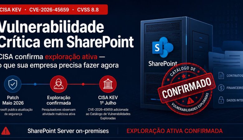 CISA alerta para exploração ativa de vulnerabilidade crítica em SharePoint